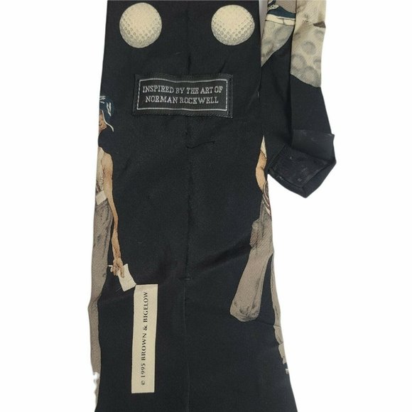 Vintage Norman Rockwell Golf Theme Necktie by Brown and Bigelow Silk - Picture 3 of 5